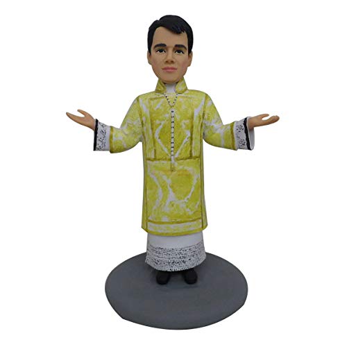 Custom Polymer Clay Figurine - Personalized Priest, Pastor & Church Miniature Doll for Birthday, Wedding & Prayer Gifts | Unique Handmade Collectible for Religious Ceremonies, Home Decor & Special Occasions