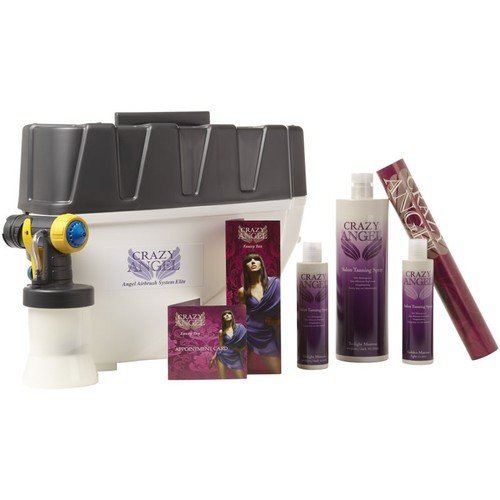 Crazy Angel Airbrush Premier Elite Spray Tan Kit - Professional Self Tanning Solution for a Natural Glow | Perfect for Home Use, Salons & Special Occasions