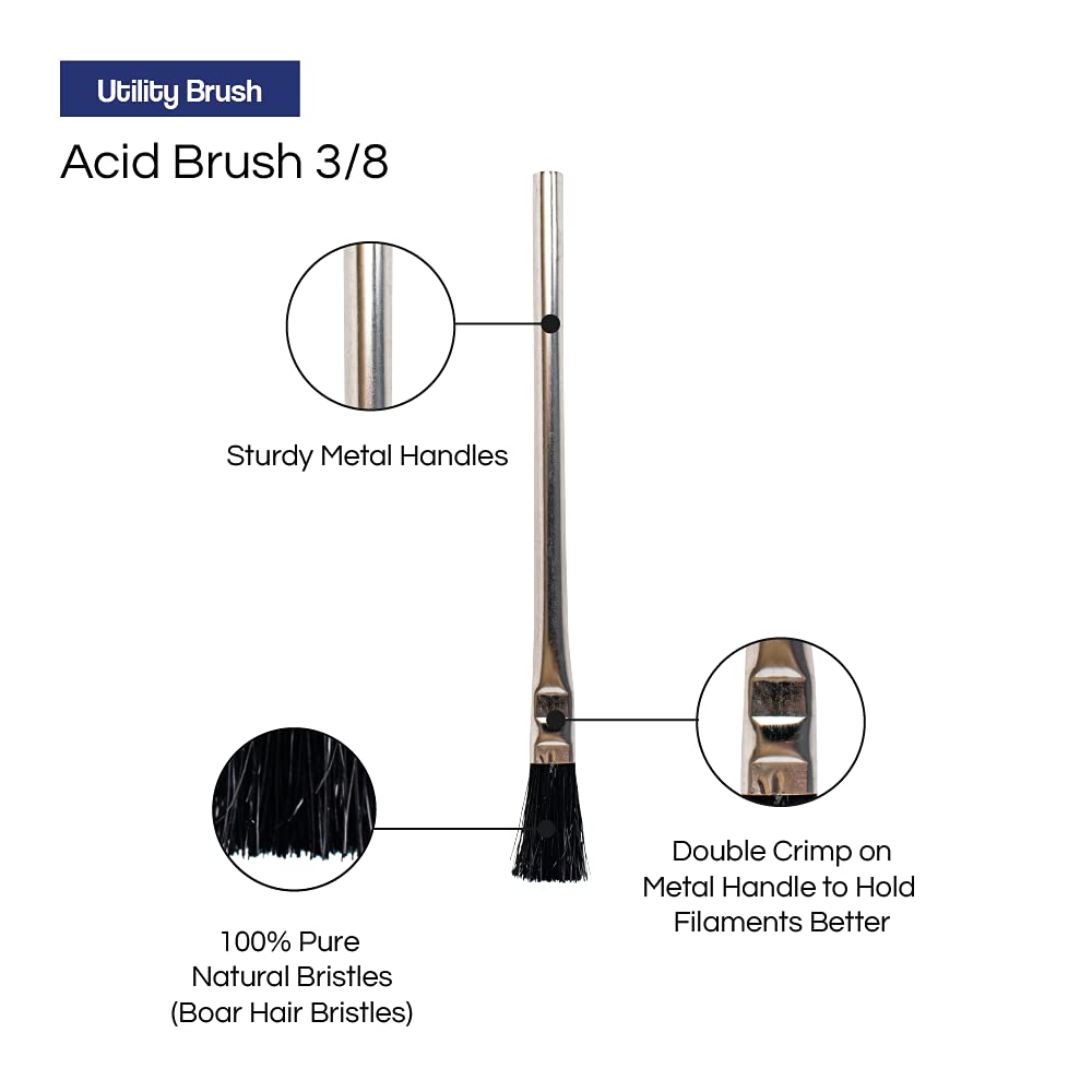 Pro Grade Acid Brushes - 288 Count 3/8
