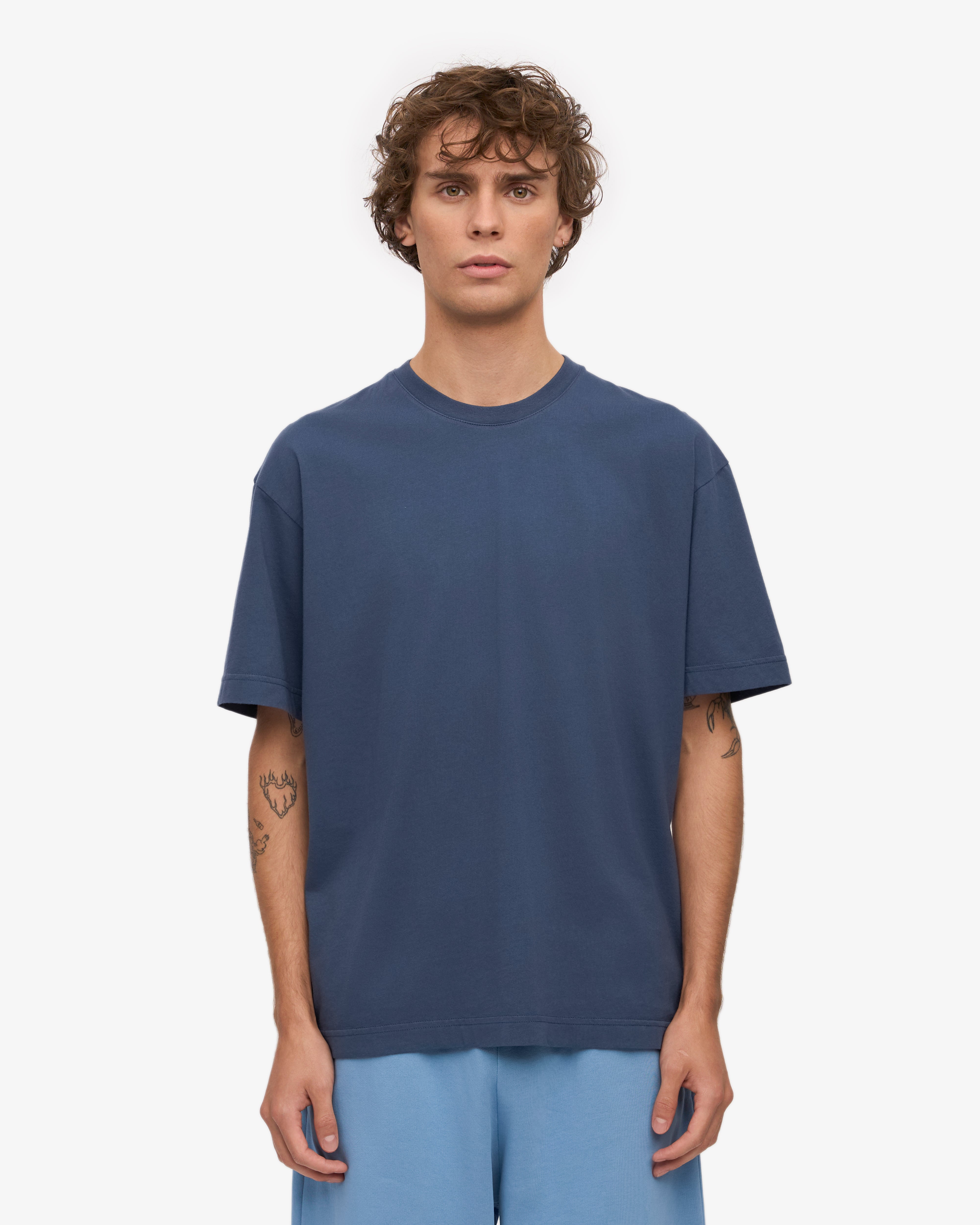 Organic Oversized T-Shirt for Women - Soft & Comfortable Petrol Blue Tee - Perfect for Casual Wear, Loungewear & Street Style