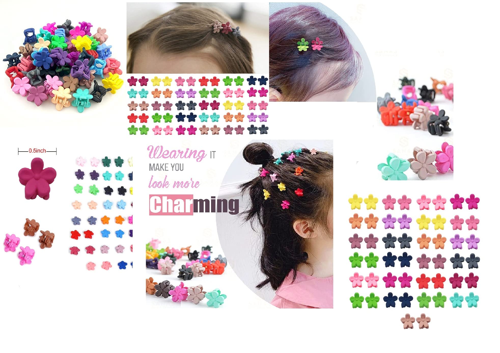 Dishita Creations Mini Claw Hair Clips Set - 40-Piece Mixed Colors for Baby Girls, Kids & Women | Perfect for School, Parties & Everyday Hairstyles
