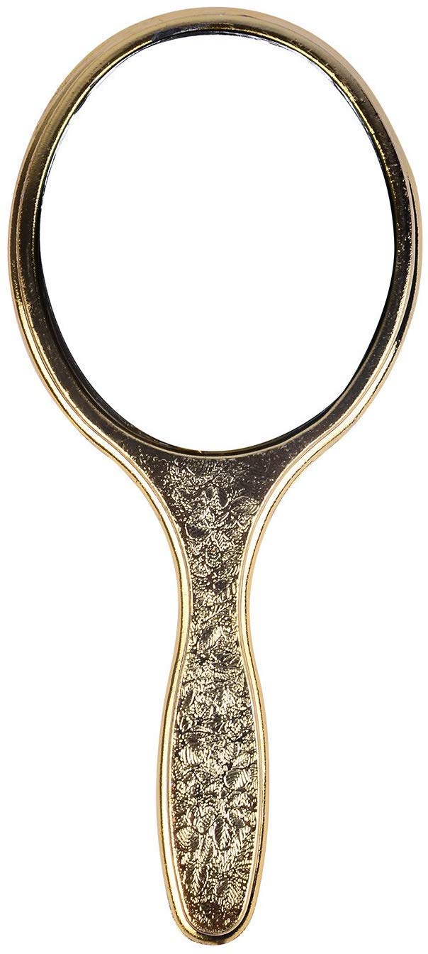 INAAYA Golden Compact Mirror for Women - Portable Travel Hand Mirror, 25g, Pack of 1 - Perfect for Makeup, Purse & On-the-Go Touch Ups