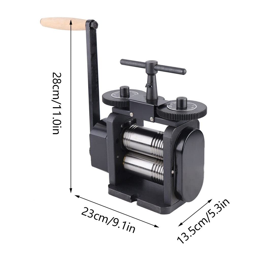 110mm Commercial Metal Manual Combination Rolling Mill Jewelry Press Machine - Wide Metal Sheet Marking Tool for Jewelry Making, DIY Craft & Tablet Pressing | Perfect for Jewelry Workshops, Metalworking & Handmade Craft Projects