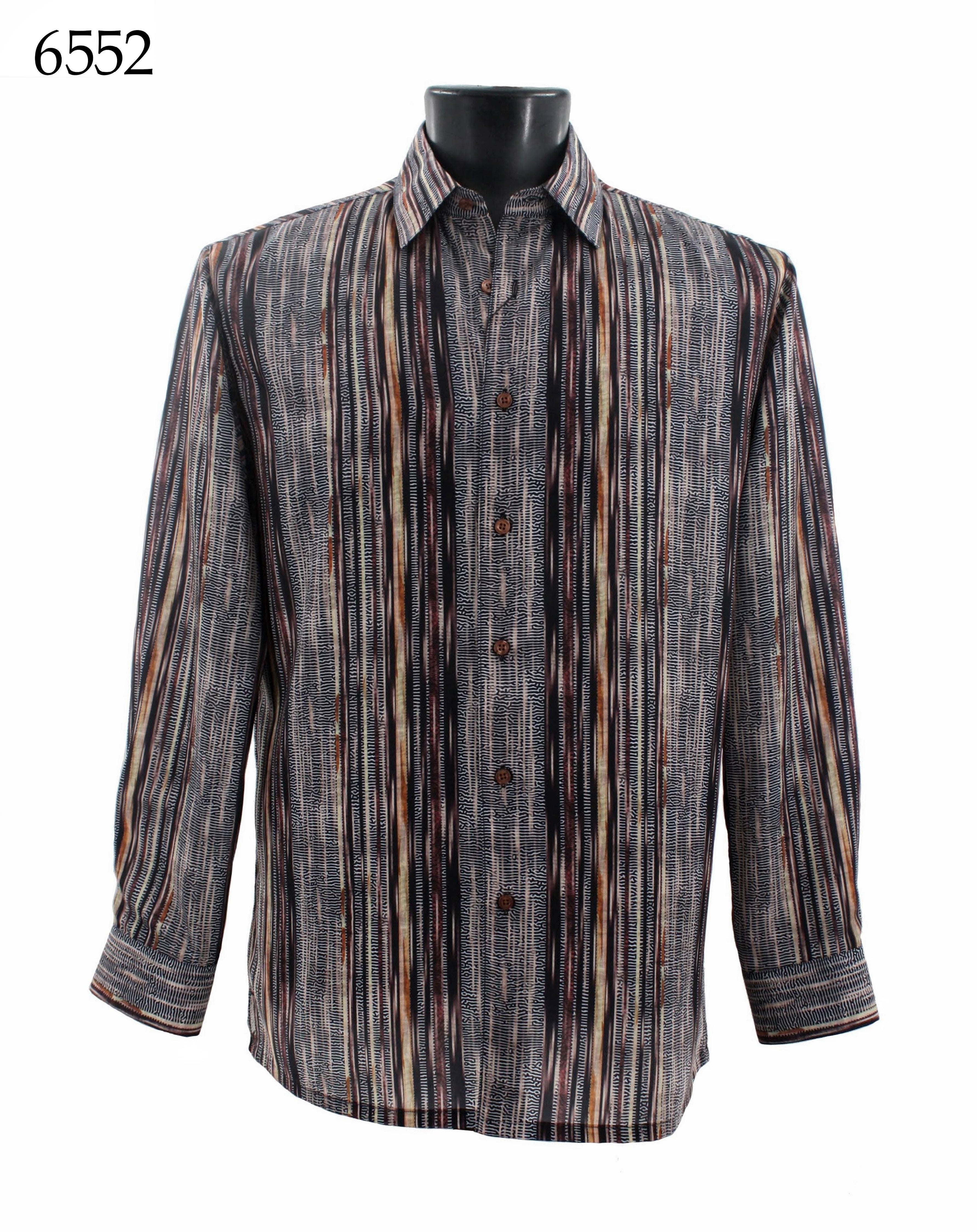 Bassiri Men's Long Sleeve Casual Shirt 6552 - Comfortable Button Down Work Shirt for Office, Business, and Daily Wear
