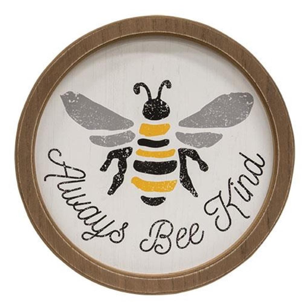 Always Bee Kind Circle Frame - Inspirational Wall Decor for Home, Office & Gifts - Perfect for Living Room, Bedroom & Nursery Decor