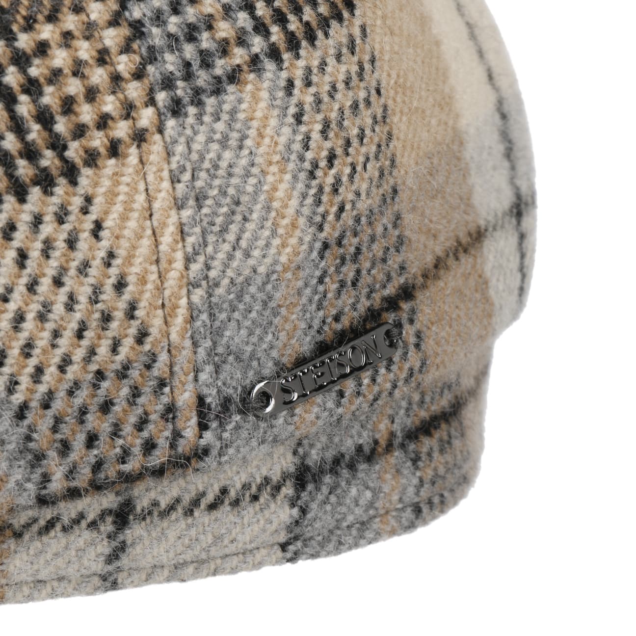 Stetson Hatteras Alpaca Wool Check Newsboy Cap – Warm Winter Hat for Men & Women – Perfect for Outdoor Activities, Travel, and Cold Weather Fashion
