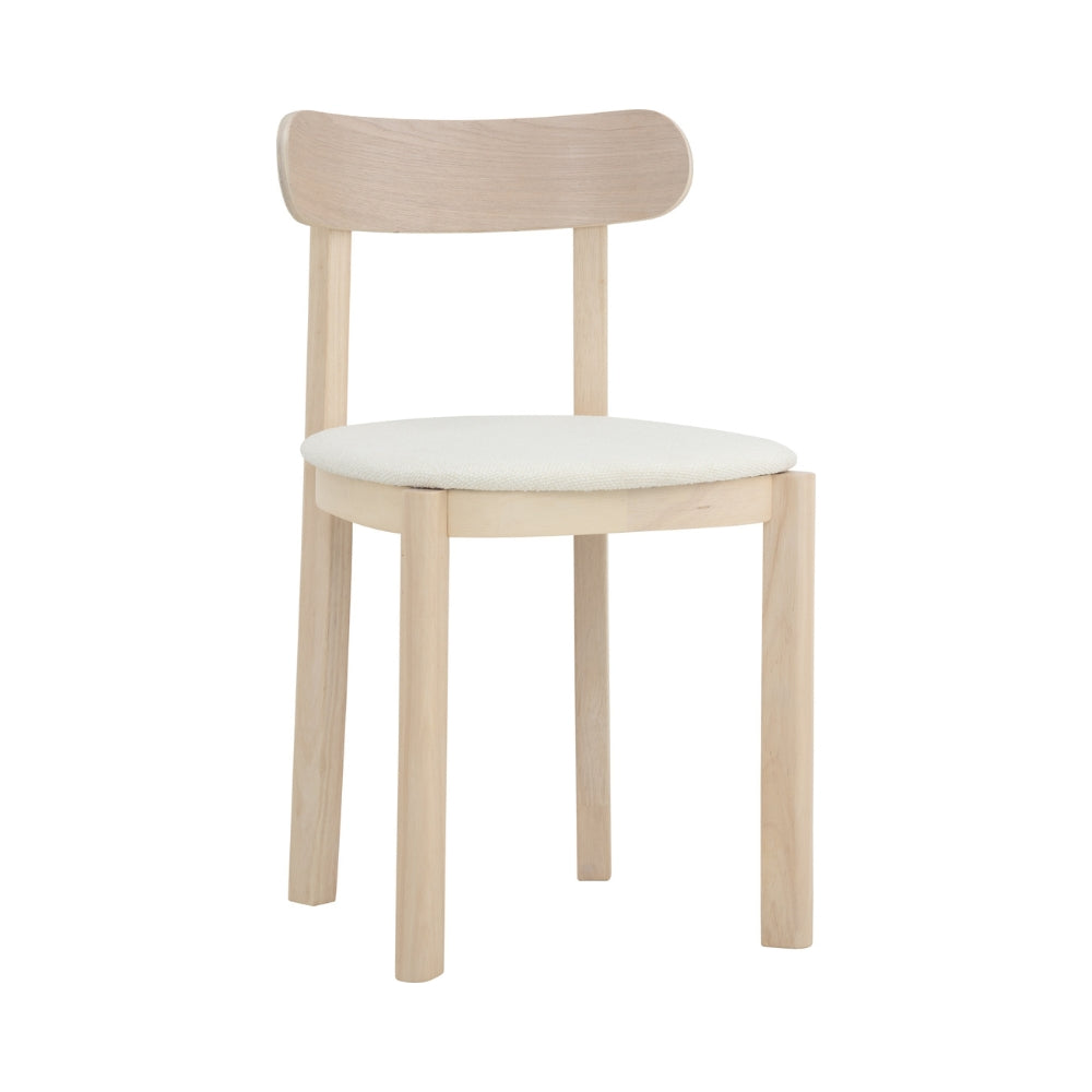 LOWEN Modern Dining Chair - Cream White Upholstered Seat - Perfect for Kitchen, Dining Room & Office - Comfortable & Stylish Home Furniture