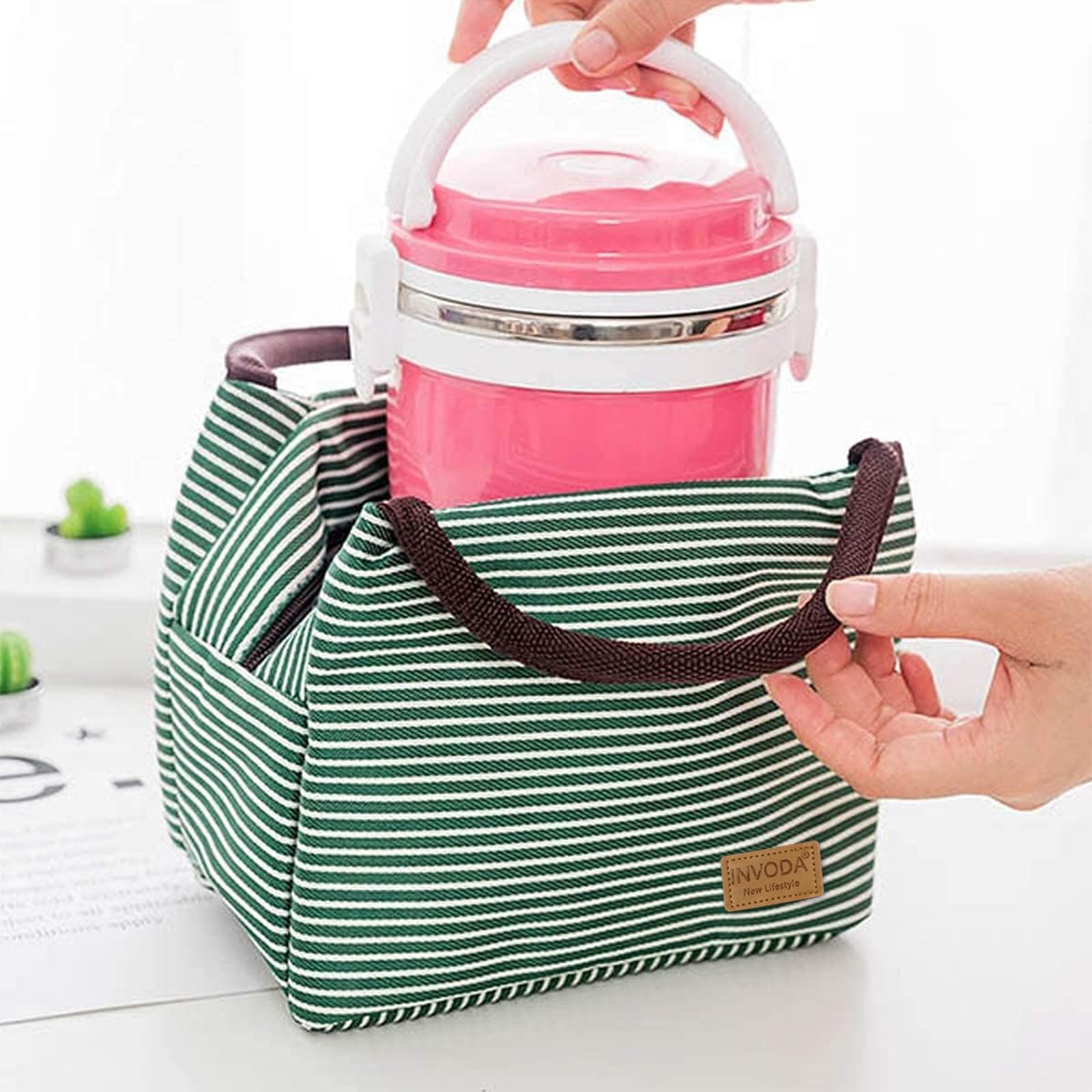 Insulated Lunch Box Bag for Office, Beach & Picnic - Green