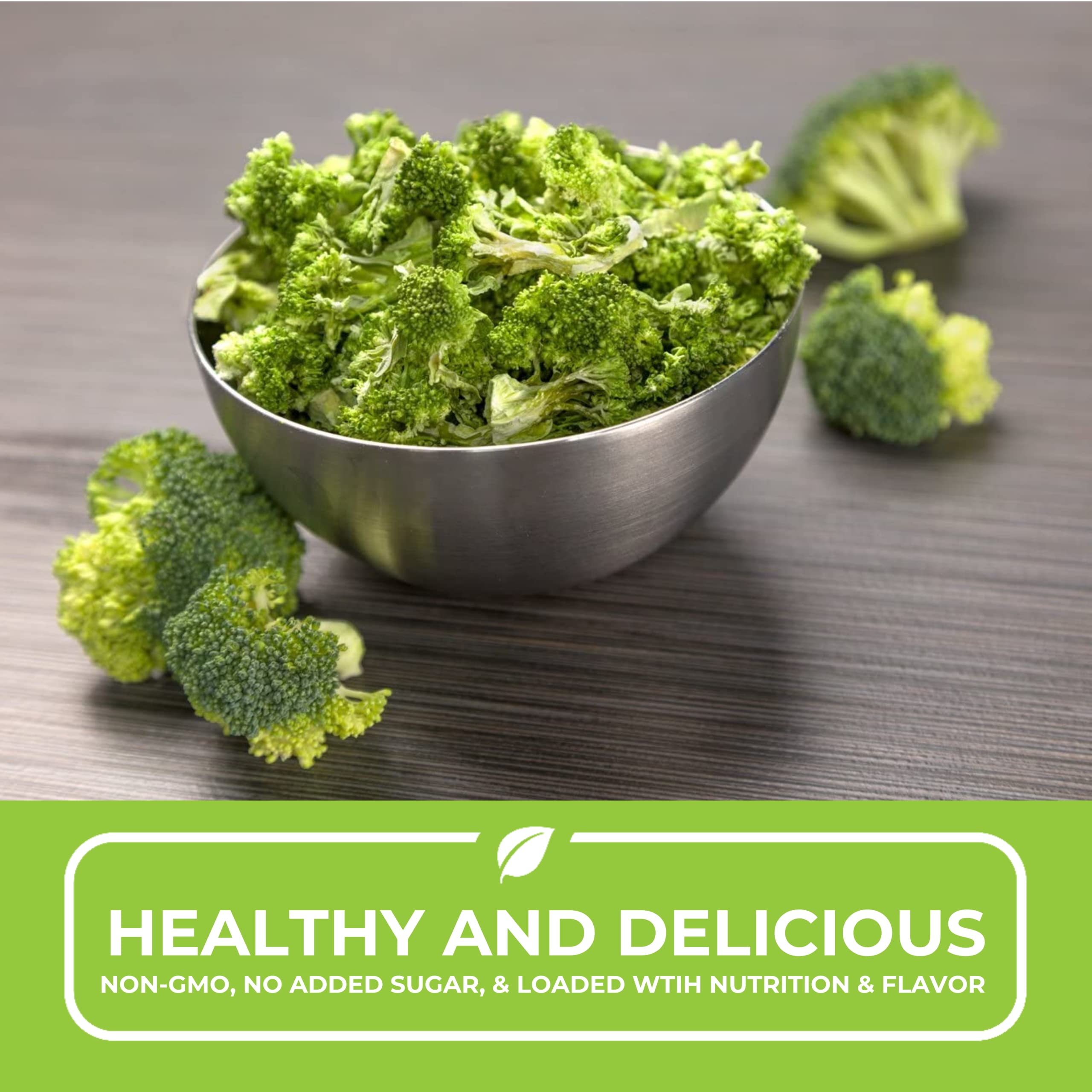 Nutristore Freeze Dried Broccoli - Healthy Vegetable Snacks for Emergency Food Storage | Long Shelf Life (25 Years) Bulk #10 Can | Perfect for Camping, Hiking & Survival Kits (4-Pack)