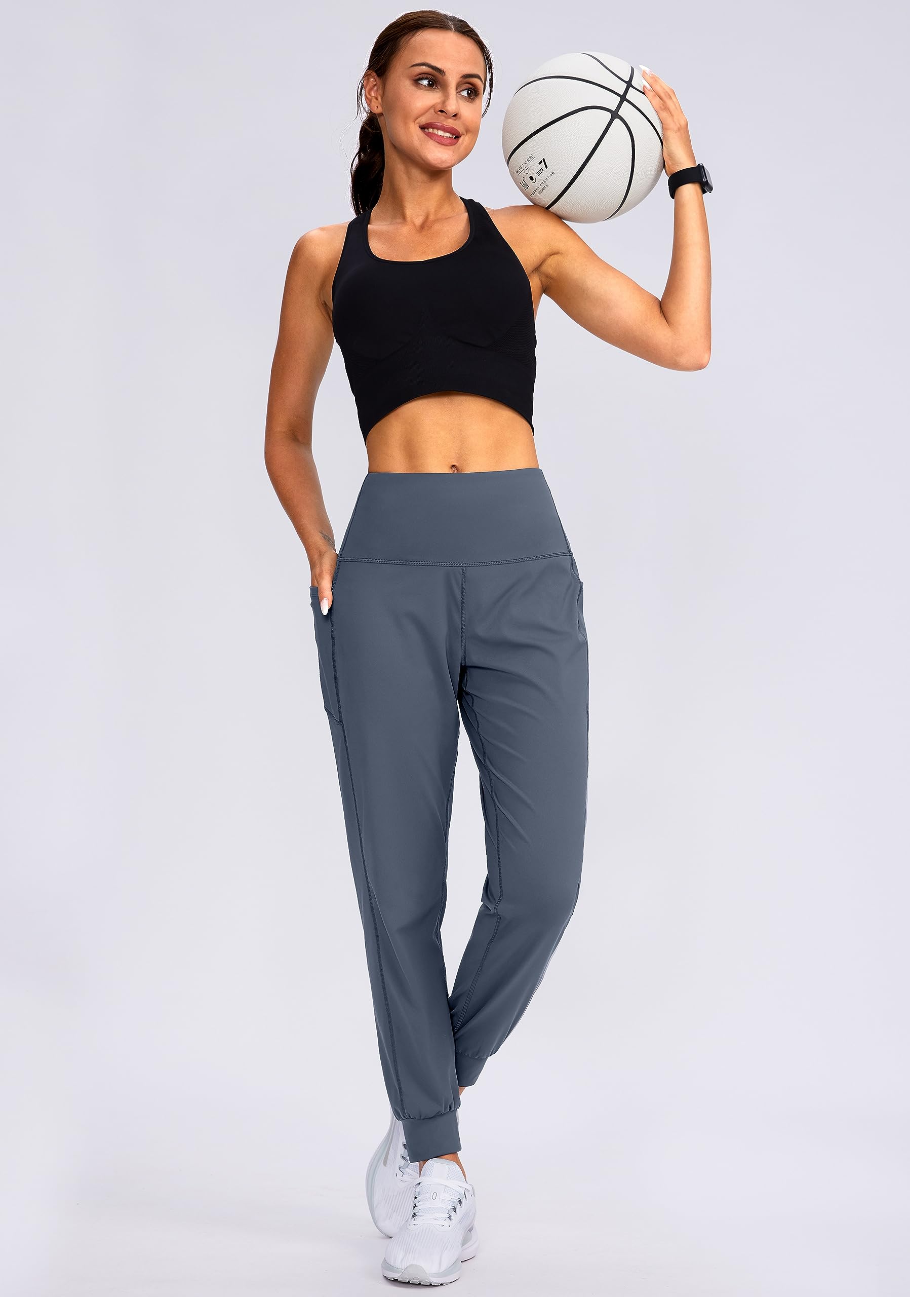 Viodia Women's High Waisted Jogger Pants with Pockets - Athletic Workout Yoga Sweatpants for Women, Tapered Fit - Perfect for Gym, Running, Lounge & Casual Wear
