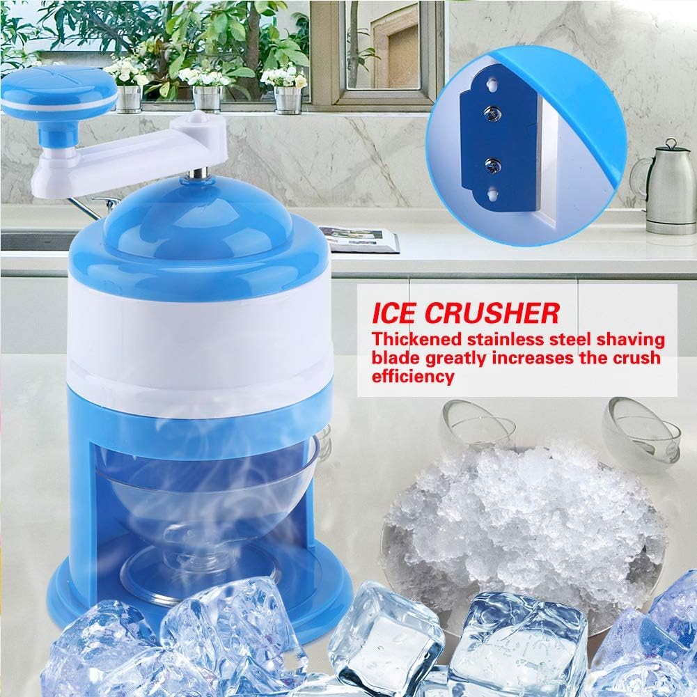 Portable Manual Ice Crusher Machine - Countertop Ice Shaver for Snow Cones, Slushies & Cocktails | Includes Free Ice Cube Trays | Perfect for Home Bars, Parties & Summer Treats