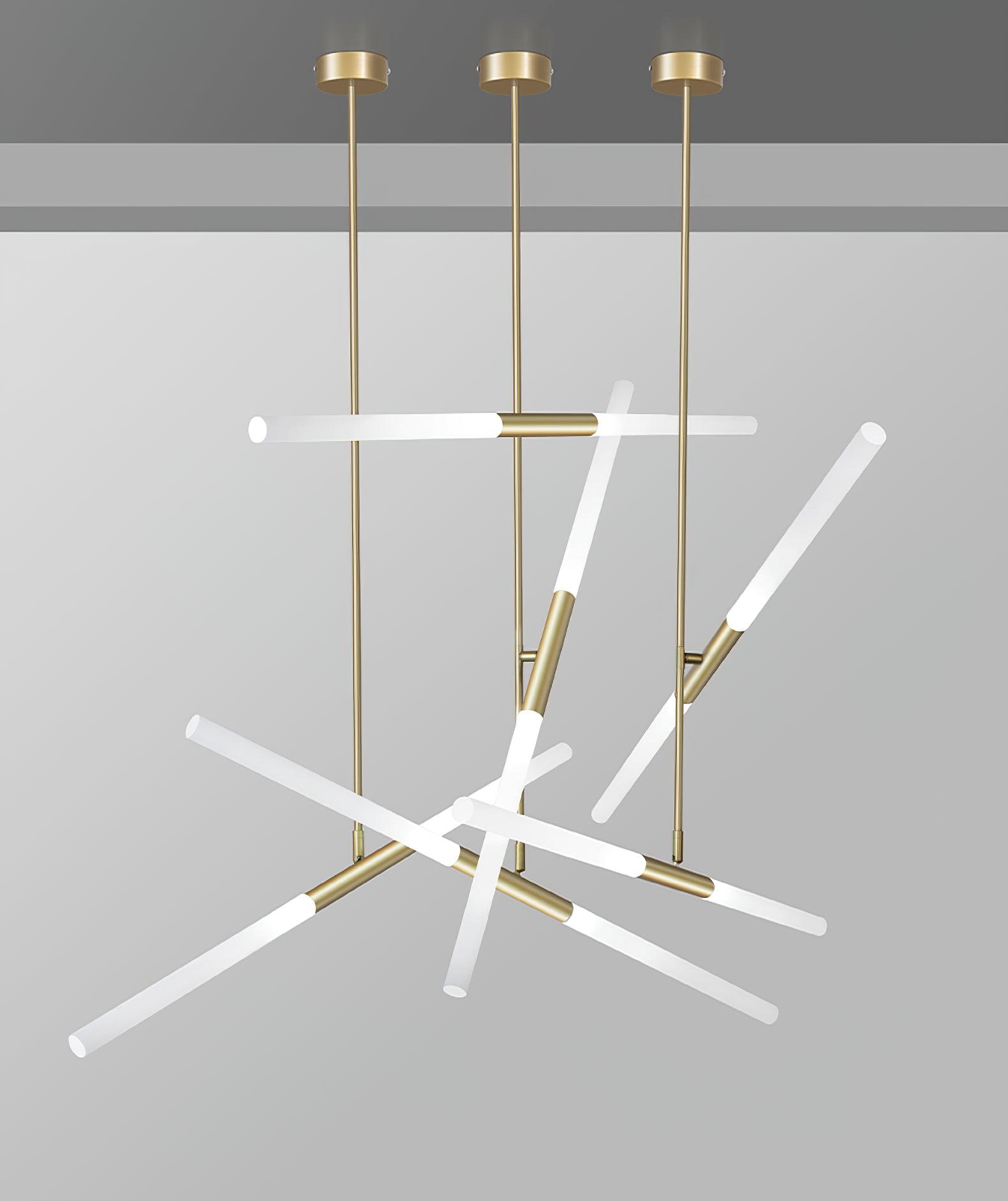 Hash Linear Suspension Light Fixture - Modern LED Pendant Lighting for Kitchen Island, Dining Room & Bedroom - Dimmable Industrial Style Ceiling Light