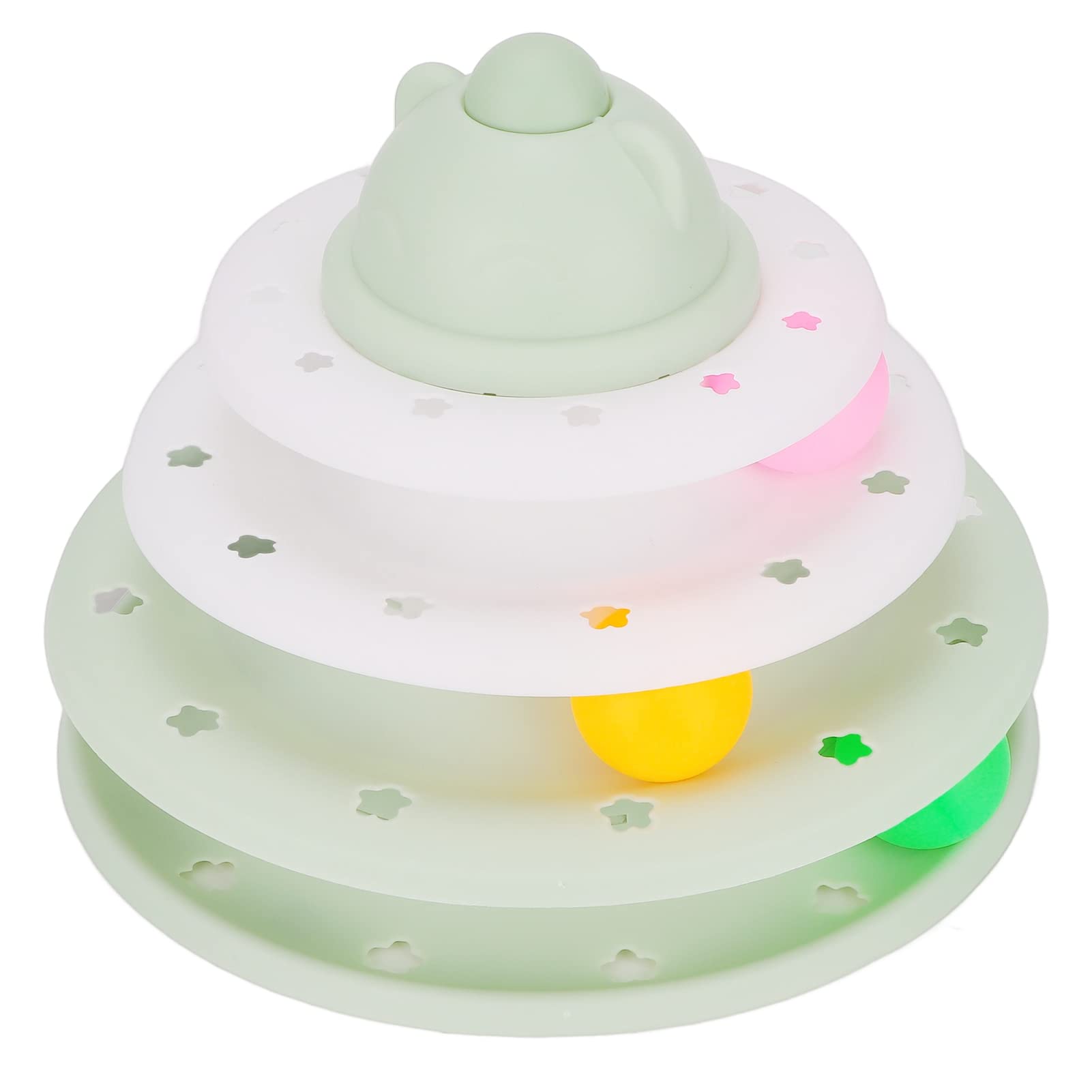 Diyeeni Interactive Cat Roller Ball Toy - 3-Track Plastic Turntable with 3 Colorful Balls & Non-Slip Base | Fun Exercise Toy for Indoor Kittens & Adult Cats | Perfect for Playtime, Stress Relief & Mental Stimulation