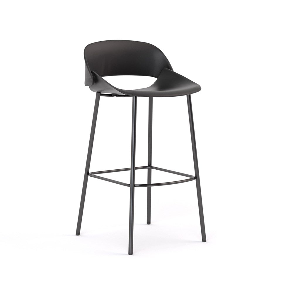 Raven Bar Stool - Adjustable Height Modern Kitchen Island Stool with Backrest, Comfortable PU Leather Seat for Home, Bar & Restaurant Use