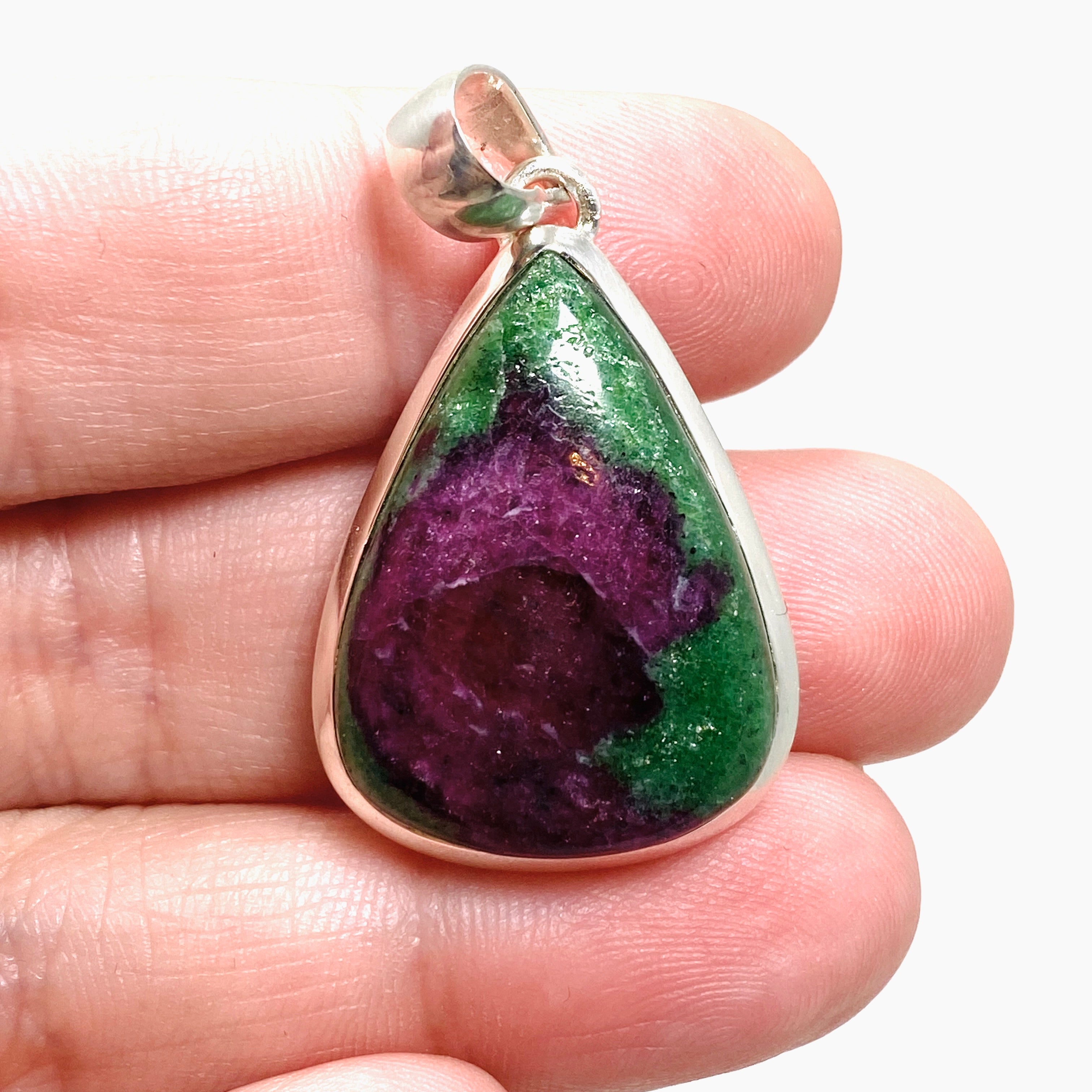 Natural Ruby Zoisite Teardrop Cabochon Pendant - 10mm Healing Crystal Jewelry for Meditation & Energy Work | Handmade Gemstone Necklace for Spiritual Healing & Chakra Balancing