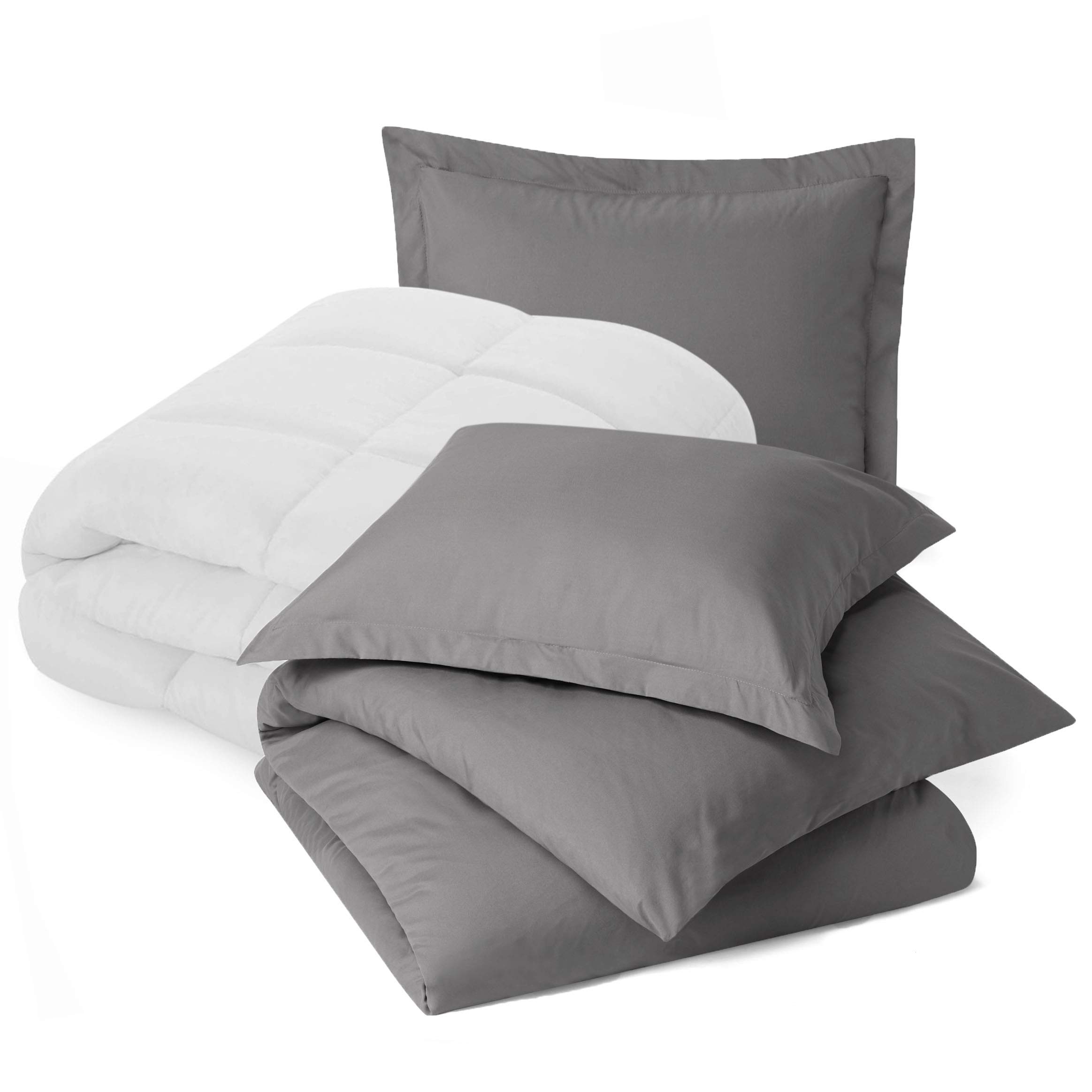 Premium King Size Bedding Set with Comforter - Soft Microfiber Duvet Cover, Comforter & 2 Pillow Shams - Gray Luxury Bedding for Master Bedroom - Perfect for Cozy Nights & Hotel-Style Comfort