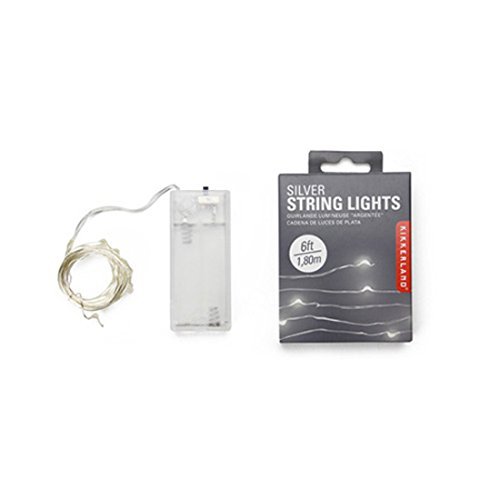 Kikkerland LED 6ft Fairy String Lights - Battery Operated for Bedroom, Party & Outdoor Decor