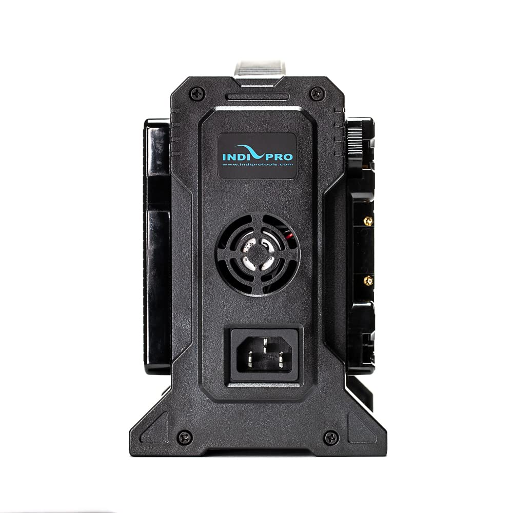 Professional Quad Gold-Mount Battery Charger with XLR Input - Fast Charging for Camera & Broadcast Equipment - Perfect for Film Sets, Studio Productions & Live Events
