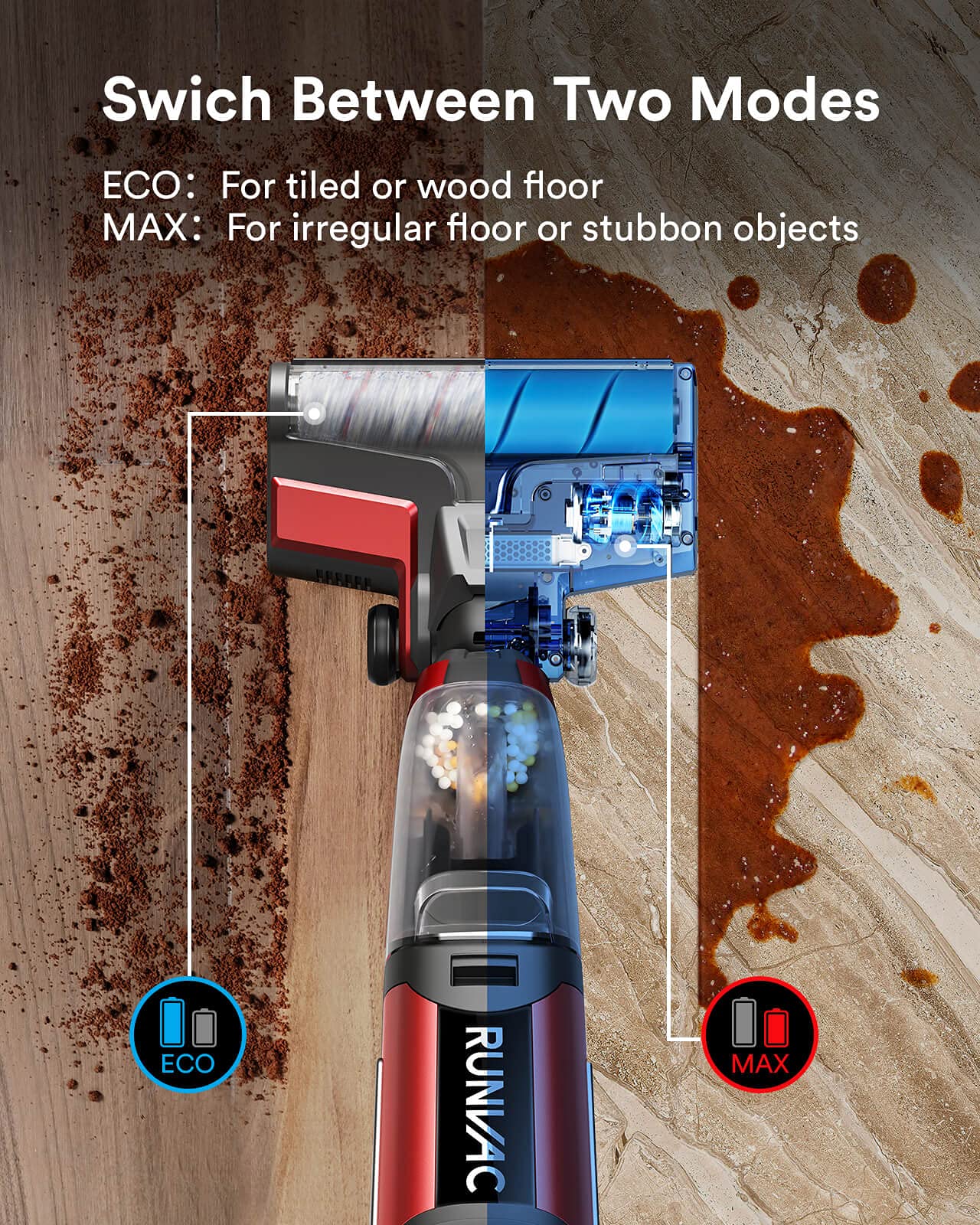 **Cordless Wet Dry Vacuum Cleaner and Mop - 4900mAh Battery for 60min, Self-Cleaning, Lightweight Multi-Surface Floor Cleaner for Hardwood, Tile & Carpet - Perfect for Home, Office & Pet Hair Cleaning**
