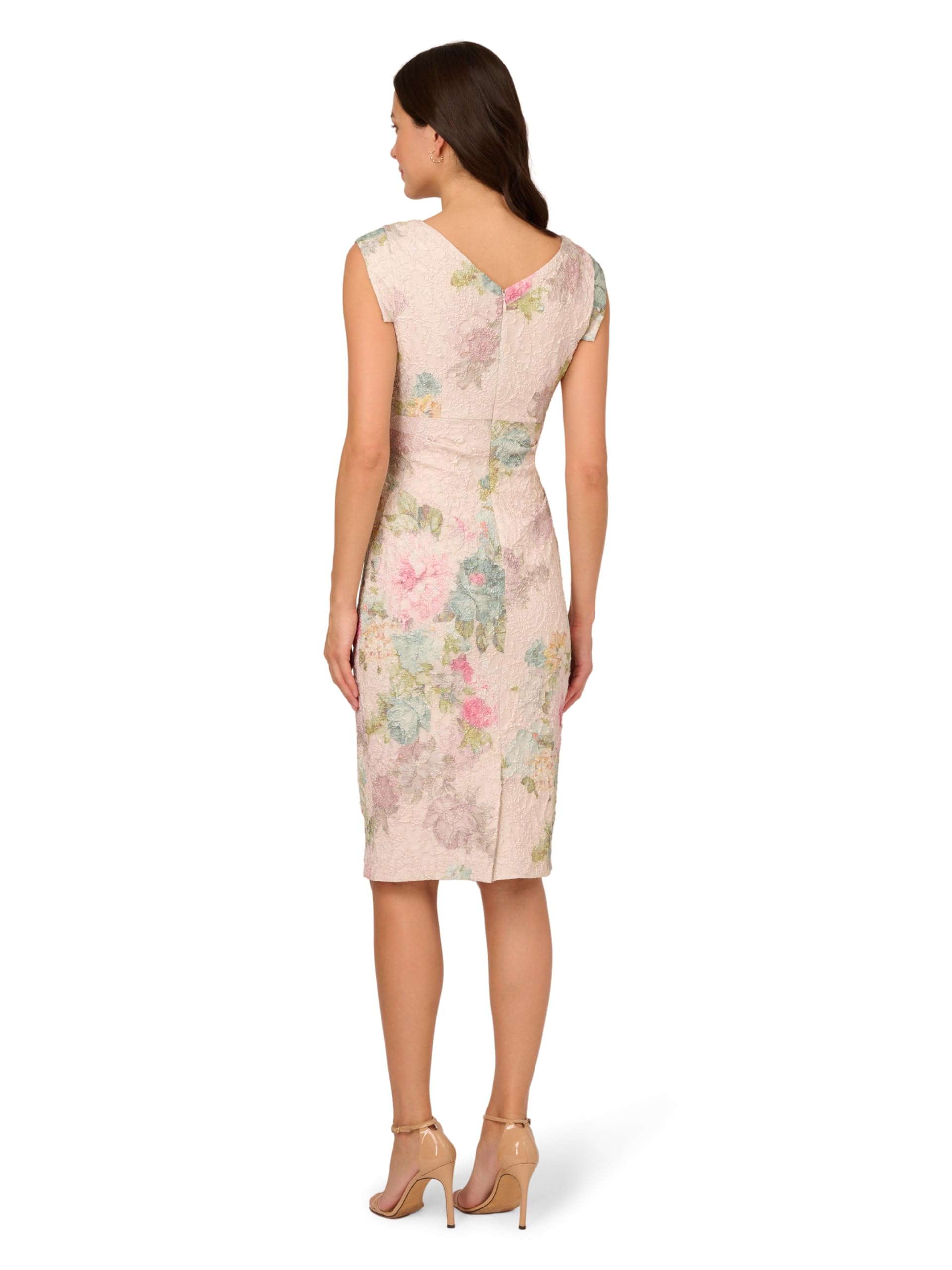 Adrianna Papell Women's Elegant Matelasse Cocktail Dress for Evening Parties, Weddings & Special Occasions - Plus Size Options Available