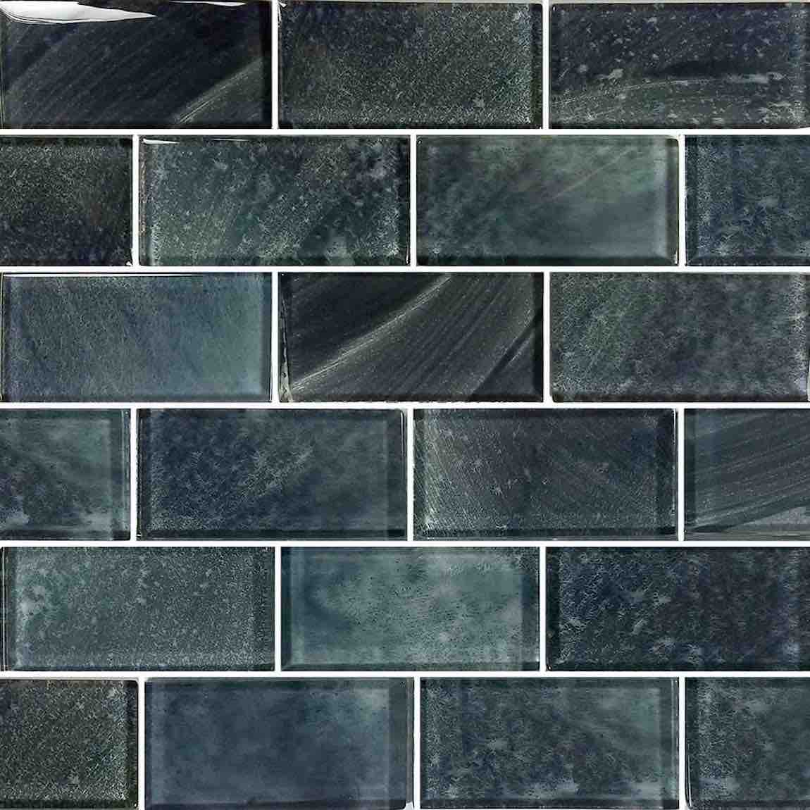 Premium Glass Subway Tile - Stratus Grey 2x4 Inch - Modern Kitchen & Bathroom Backsplash - Waterproof & Easy to Clean - Perfect for Home Renovation and Commercial Spaces