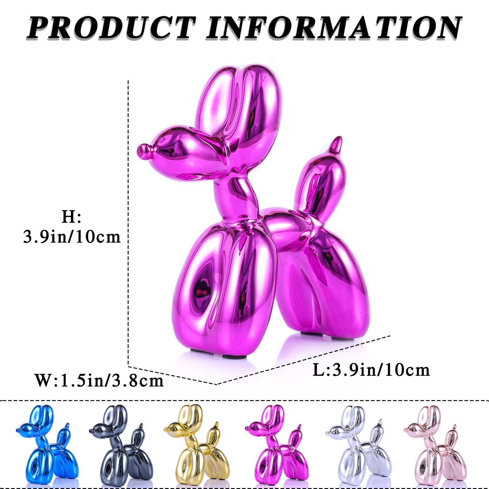 Red Balloon Dog Statue - Modern Gold Animal Sculpture for Home & Office Decor - Perfect for Shelf, Desk, Bedroom & Preppy Room Decoration - Cute Figurine Gift Idea for Parties & Interior Design