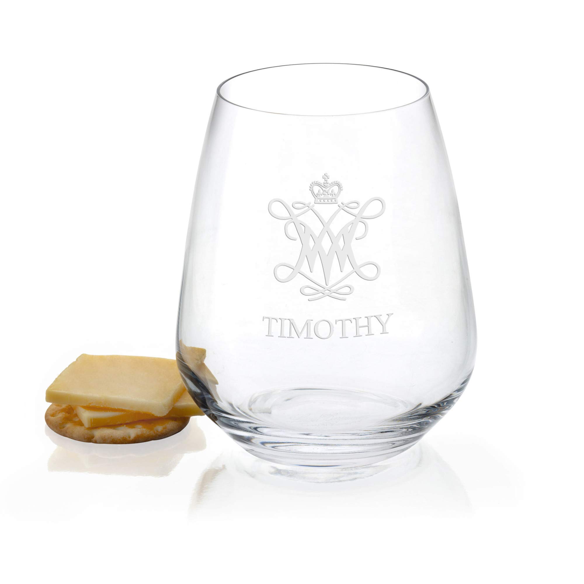 Premium M. LA HART Stemless Wine Glasses Set of 4 - Shatterproof & Dishwasher Safe for College of William & Mary Alumni - Perfect for Parties, Gifts & Dorm Decor