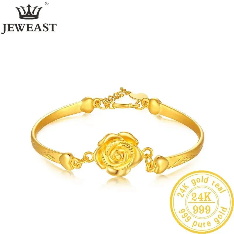 24K Pure Gold Bracelet - 999 Solid Real Gold Bangle with Butterfly Design, Classic & Trendy Jewelry for Women | Elegant Gift for Birthday, Anniversary & Special Occasions | 2023 New Collection