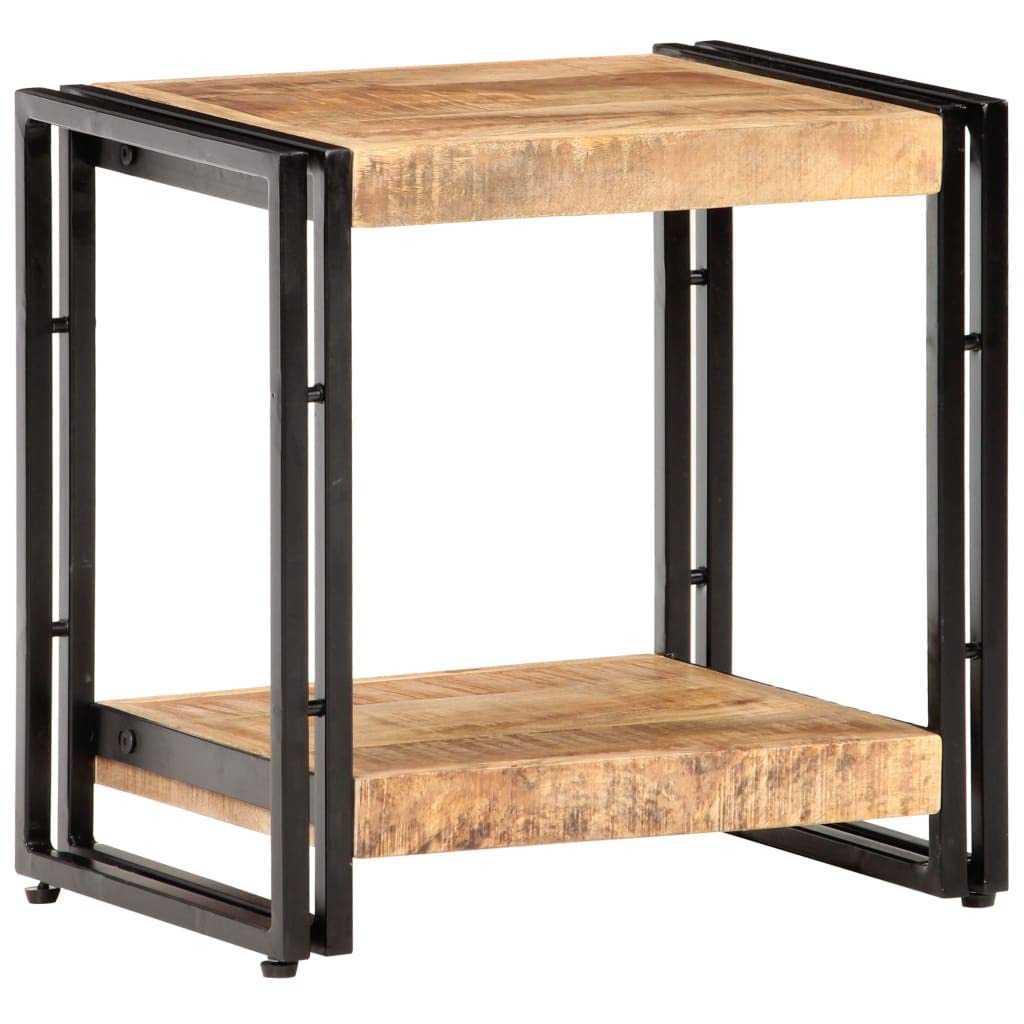 Rustic Mango Wood Side Table - 15.7