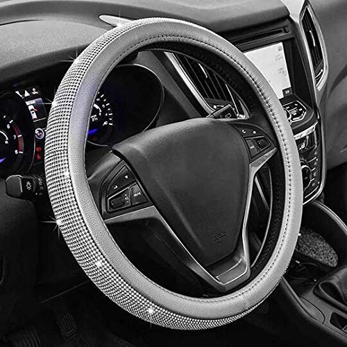 BLVD-LPF OBEY YOUR LUXURY PU Leather Steering Wheel Cover - Gray | Premium Car Accessory for Comfort & Style | Perfect for Daily Commute & Road Trips