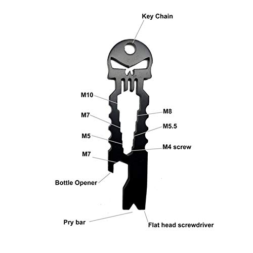 Punisher EDC Multi Tool - Compact & Durable Black Survival Gear for Camping, Hiking & Everyday Carry | Tactical Pocket Knife with Built-in Tools