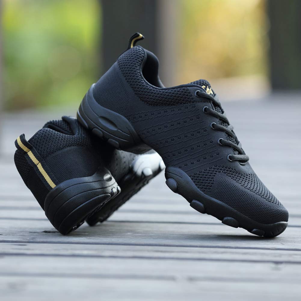 Men's Breathable Synthetic Mesh Lace-up Dance Sneakers - Split Sole Jazz & Athletic Walking Shoes for Dance, Gym & Casual Wear - Perfect for Jazz, Ballet, Hip Hop & Everyday Comfort