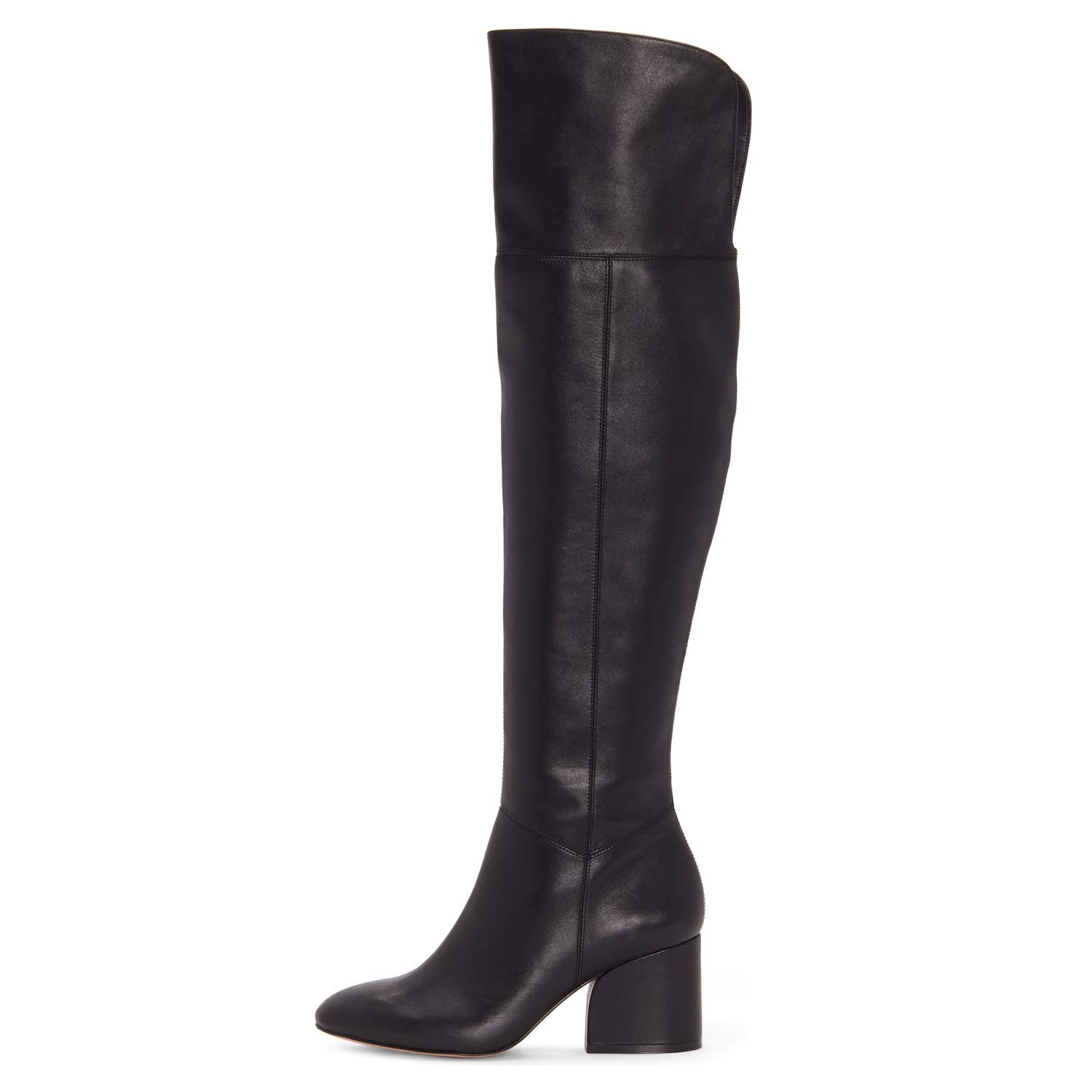 FSJ Women's Thigh High Over The Knee Boots - Closed Toe Chunky Low Heel Side Zipper Long Boots for Fall Winter - Size 4-15 US - Perfect for Party, Club, Dress & Night Out