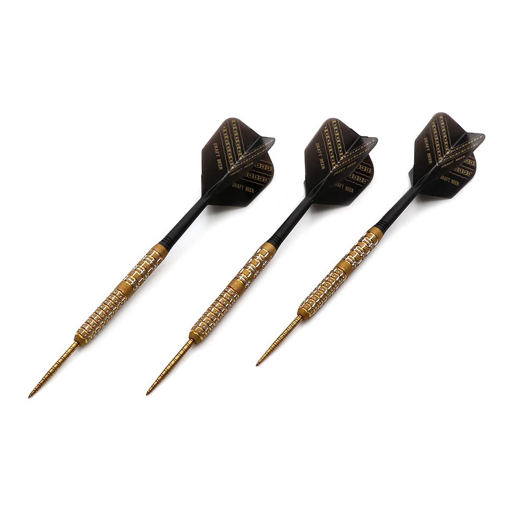 CUESOUL 90% Tungsten Steel Tip Darts Set - 21g/22g/23g Oil Paint Finish for Cocktail, COLA Beer & Draft Beer - Perfect for Bars, Pubs & Home Game Rooms