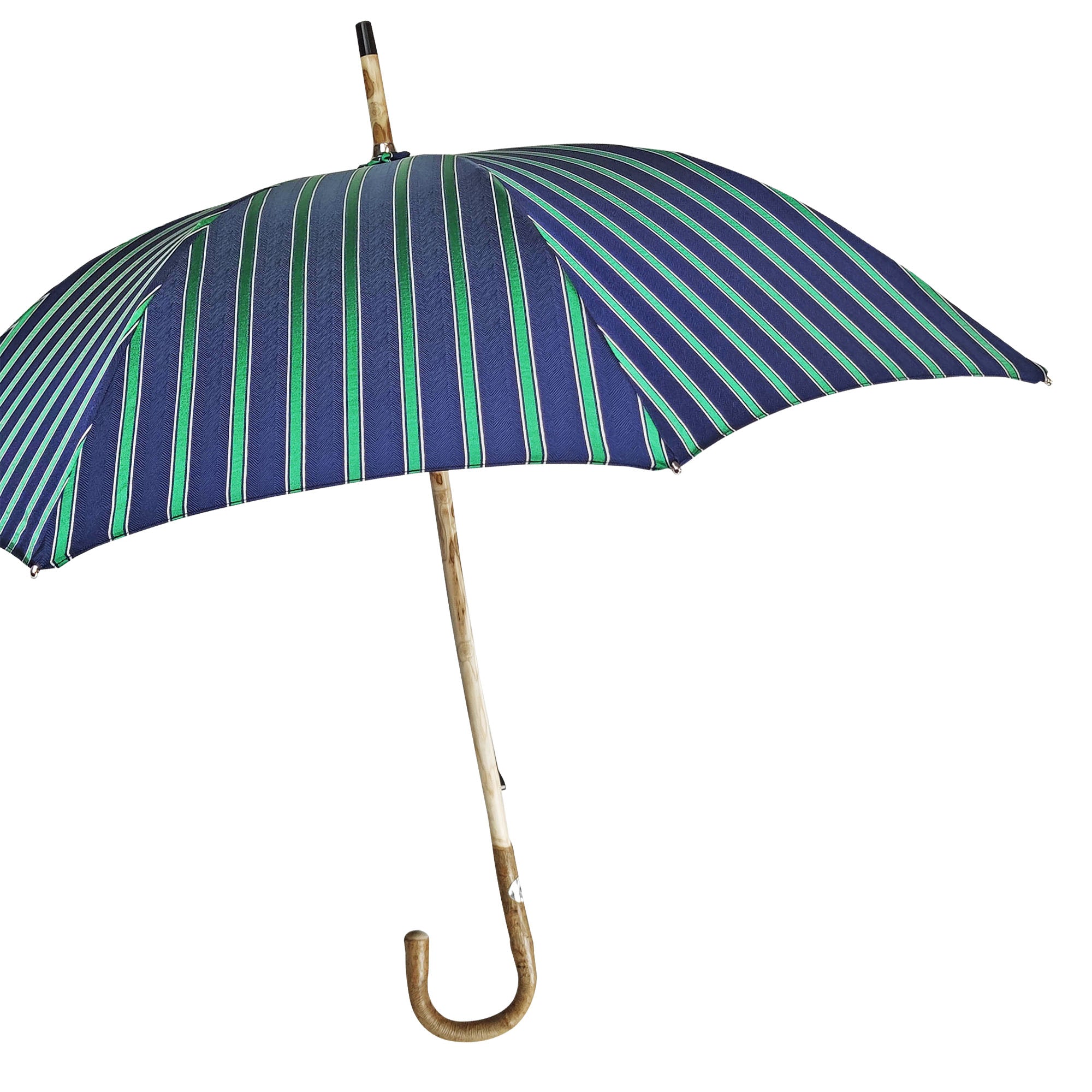 Premium Ash Wood Striped Umbrella - Stylish & Durable Rain Protection for Outdoor Events, Beach, and Patio Use