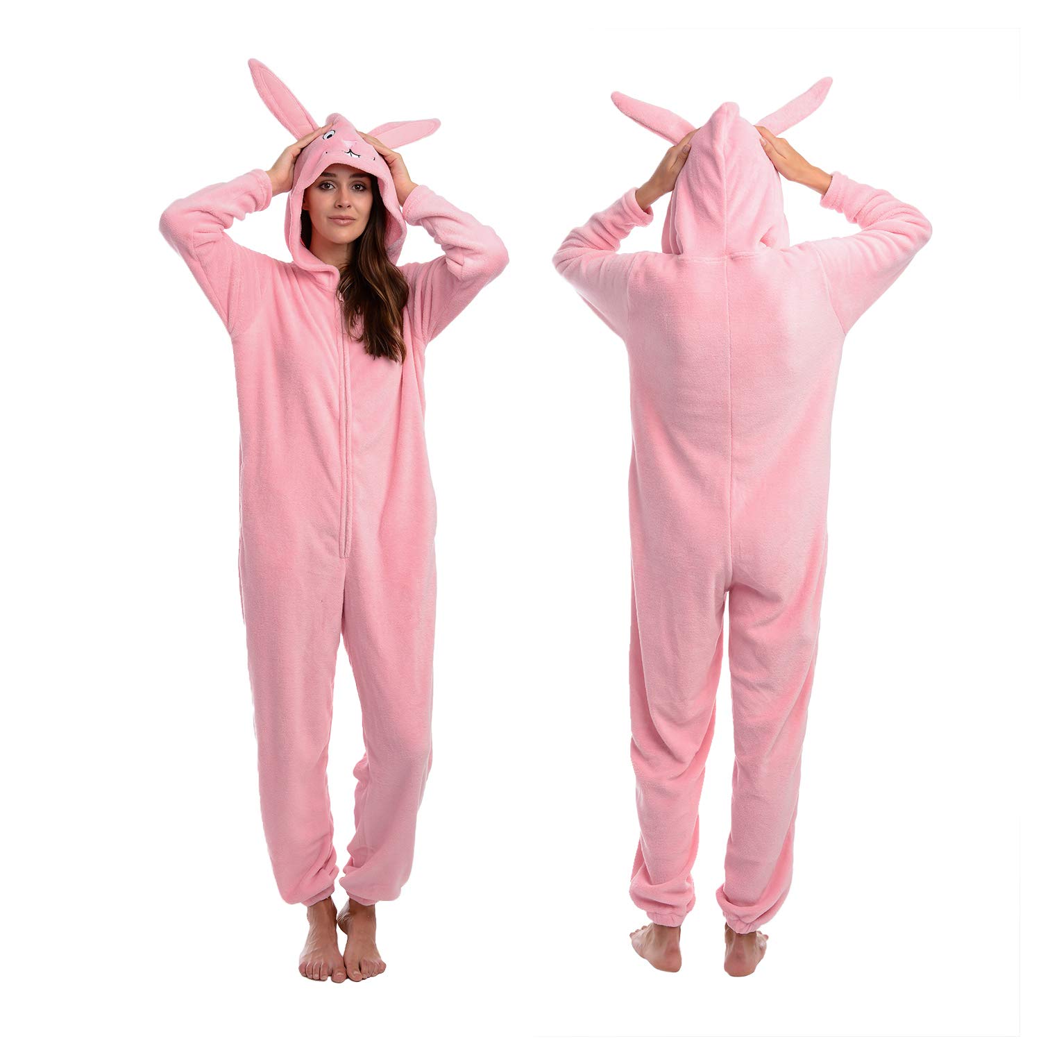 Body Candy Women's Cute Printed Hoodie Plush Onesie Pajamas - Soft Fleece Critter Animal Jumpsuit for Lounge Wear & Sleepovers