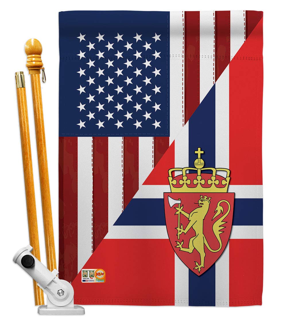 Norway-US Friendship House Flag Set 28x40
