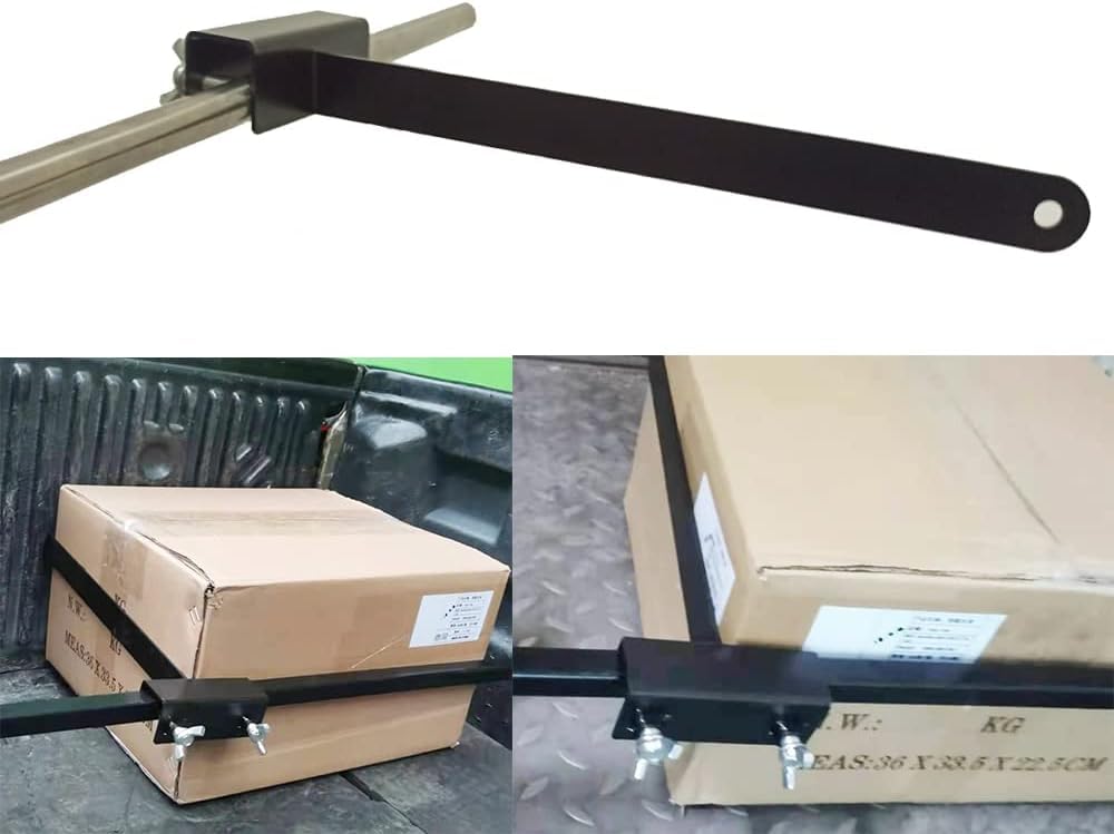 Heavy Duty Cargo Bar Truck Bed Divider - 2 Pack Black Bed Stabilizer for Pickup Trucks | Secure & Organize Gear During Transport | Perfect for Camping, Moving & Work Equipment