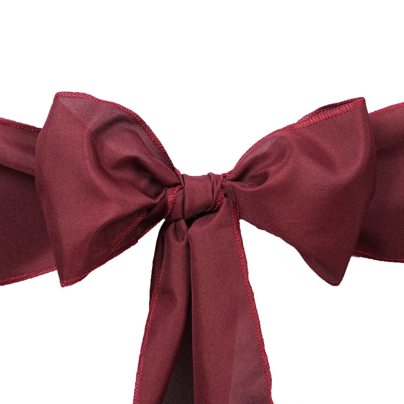 10 Burgundy Polyester Chair Sashes for Wedding Decor - Elegant Bows & Ties for Ceremony, Reception, Party - Bulk Wholesale Supplies for Banquet, Bridal Shower, Anniversary & Special Events