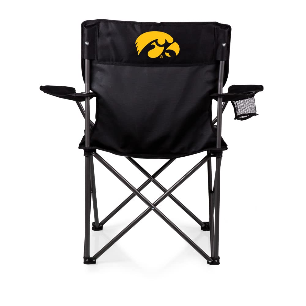 PICNIC TIME NCAA PTZ Portable Camping Chair - Lightweight Folding Beach Chair with Carry Bag for Outdoor, Picnic, Sports Events (Black) - Perfect for Camping, Beach, Backyard, and Tailgating
