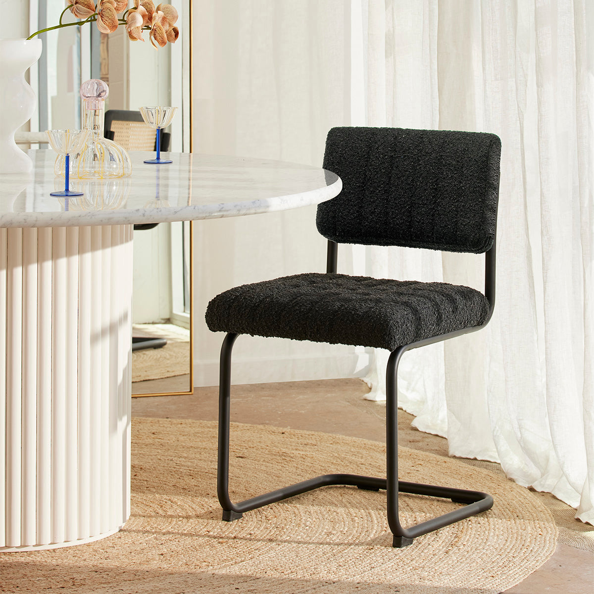 Premium Blake Fabric Dining Chair - Comfortable & Stylish Upholstered Seat for Kitchen, Dining Room, or Home Office - Modern Home Furniture with Durable Fabric & Sturdy Wooden Legs