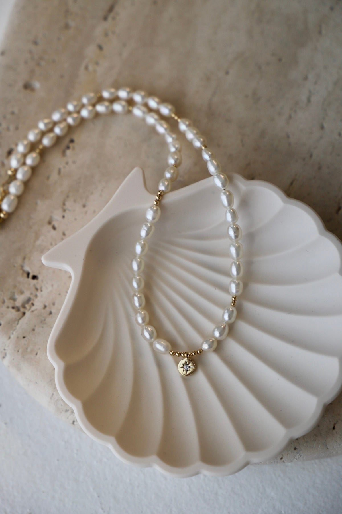 Pearl Beaded Star Medallion Necklace - Elegant Boho Jewelry for Women, Perfect for Weddings, Parties & Everyday Wear