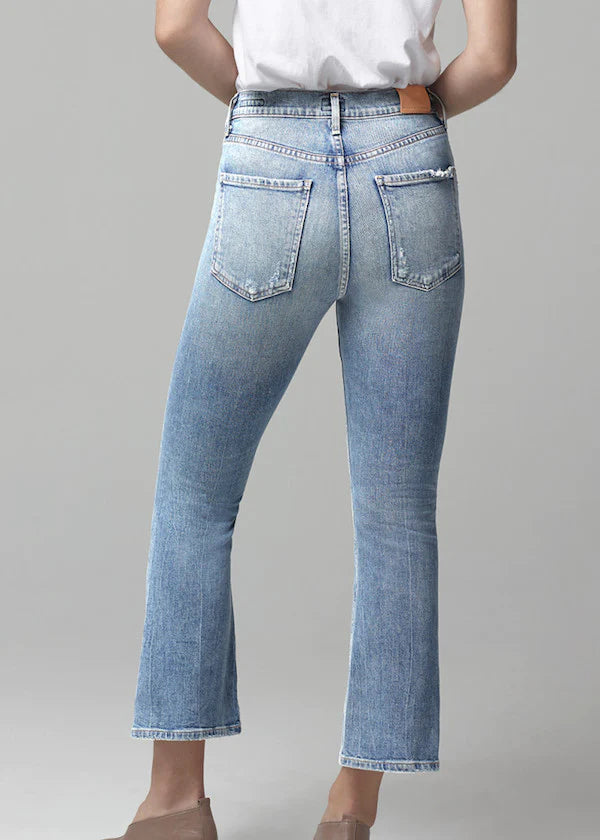 Demy Cropped Flare Jeans for Women - High Waisted Stargazer Denim Pants | Perfect for Casual Outfits, Date Nights & Boho Style