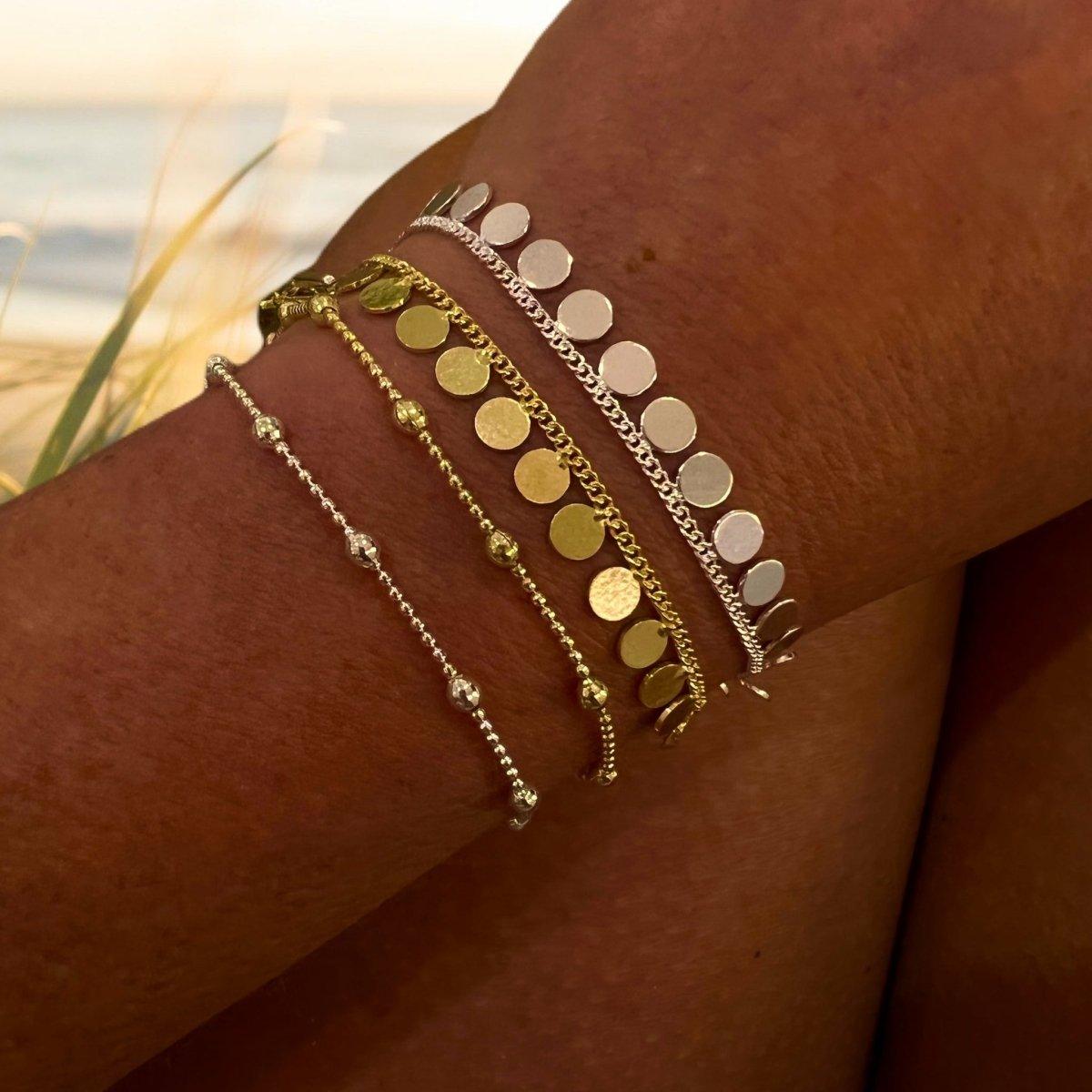 Laihas Bauble Sterling Silver Boho Bracelet for Women - Handmade Adjustable Hippie Jewelry for Festival, Layering & Everyday Wear