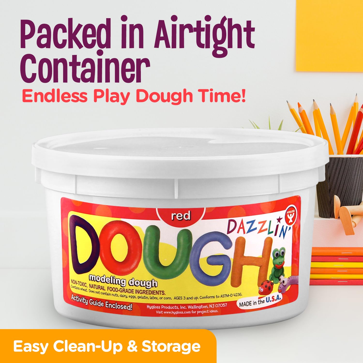 Hygloss 1lb Scented Play Modeling Dough - Non-Toxic & Safe for Kids Arts & Crafts - Easter Basket Stuffer, Party Favors & Classroom Supplies (Red) - Perfect for Creative Play, Sensory Activities & Holiday Gifting