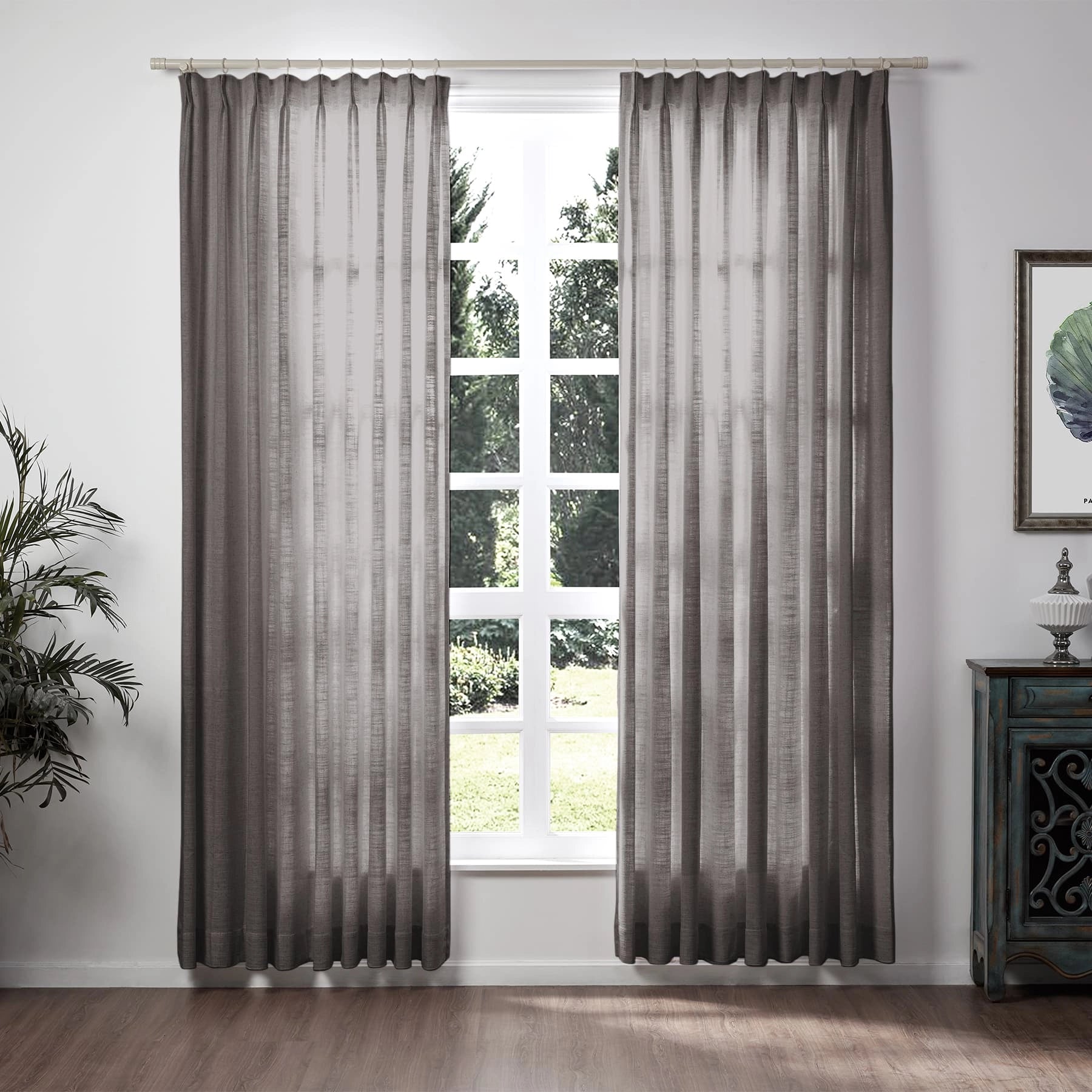 Liz Loft Extra Long Pleated Curtains - 84 Inch Length Blackout Drapes for Living Room & Bedroom | Thermal Insulated Window Treatments for Home Decor