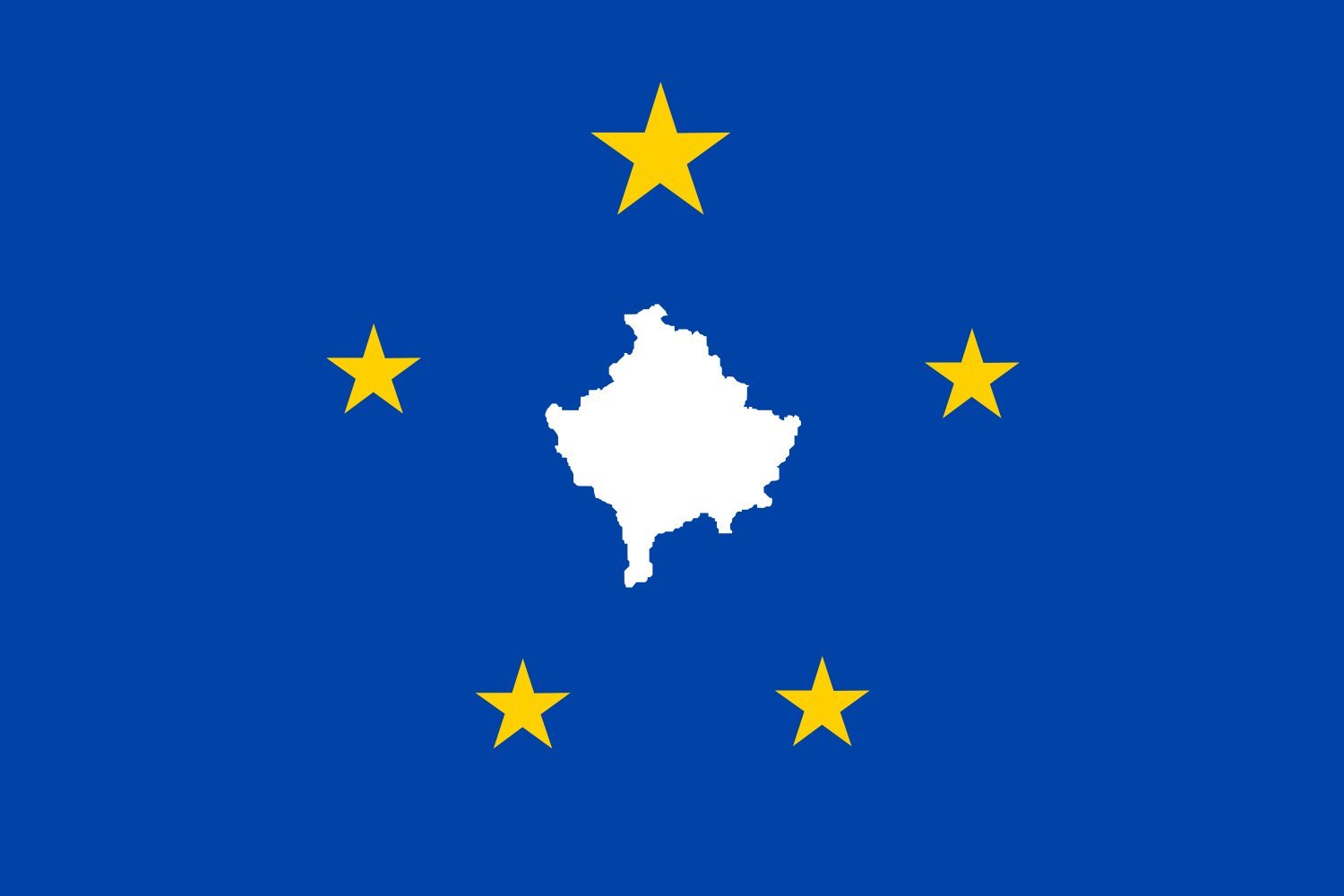 Kosovo Flag Proposal 2008 - Large 1.35m² (14.5sqft) Landscape Flag - Historical Commission Design for National Symbol - Perfect for Patriotic Displays, Political Events & Historical Collections