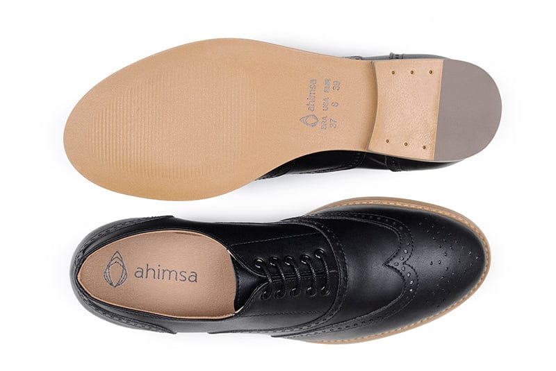Elena Women's Vegan Leather Oxford Shoes - Comfortable & Stylish Black Loafers for Work, Office & Casual Wear