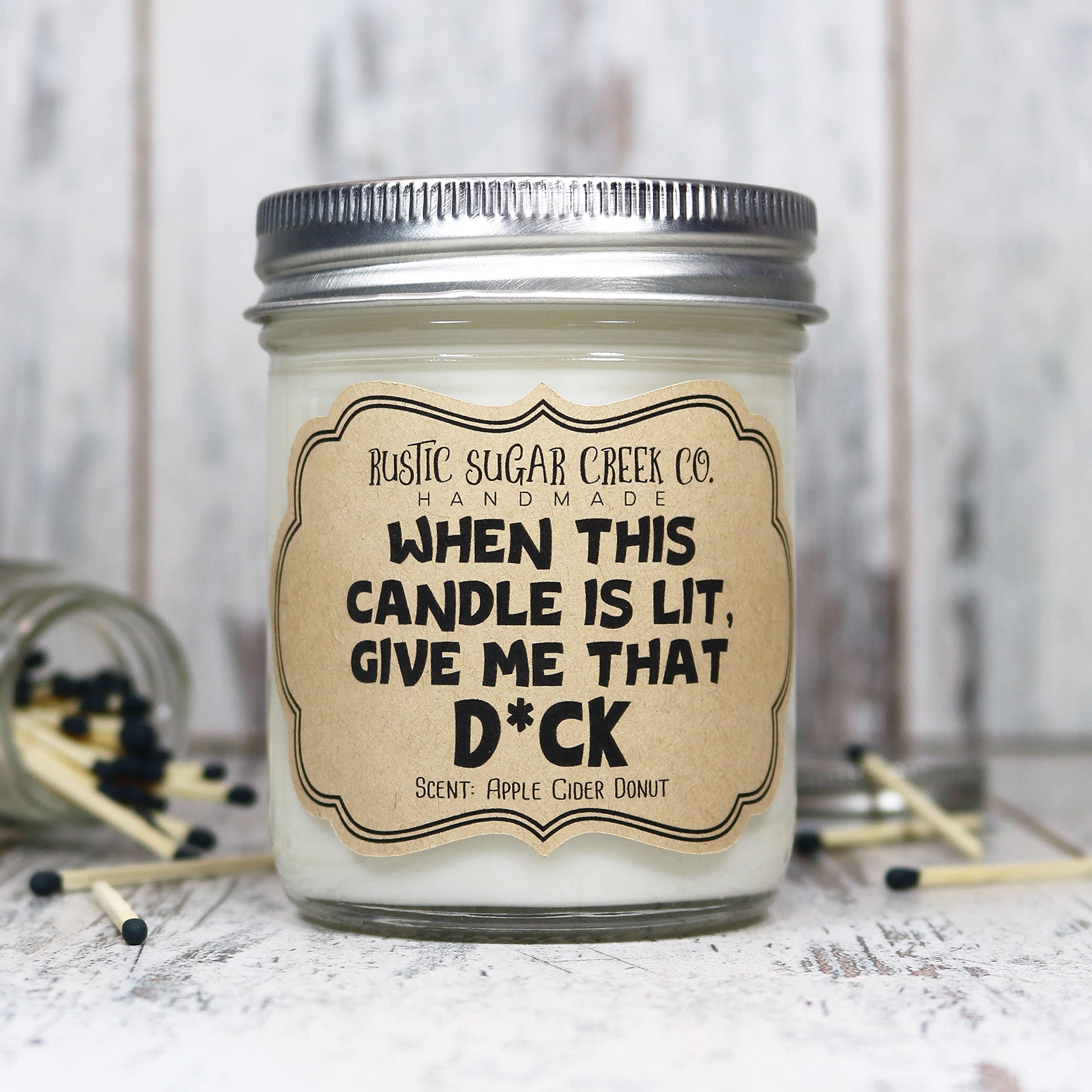 When This Candle Is Lit Give Me That Dick Candle - Funny & Naughty Novelty Gift for Husband, Boyfriend, Anniversary & Birthday - Romantic Home Decor for Bedroom & Couples Night