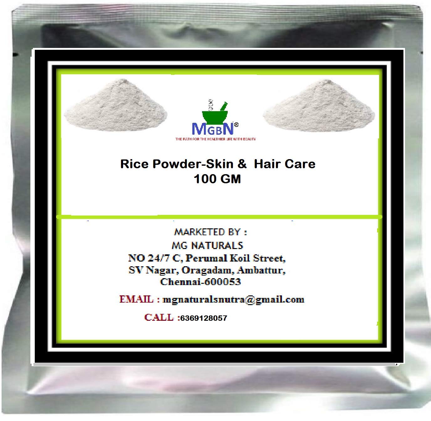 Organic Rice Powder for Skin & Hair Care - 100g | Natural Exfoliant & Brightening Agent for Glowing Skin & Healthy Hair | DIY Face Masks, Scrubs & Hair Treatments